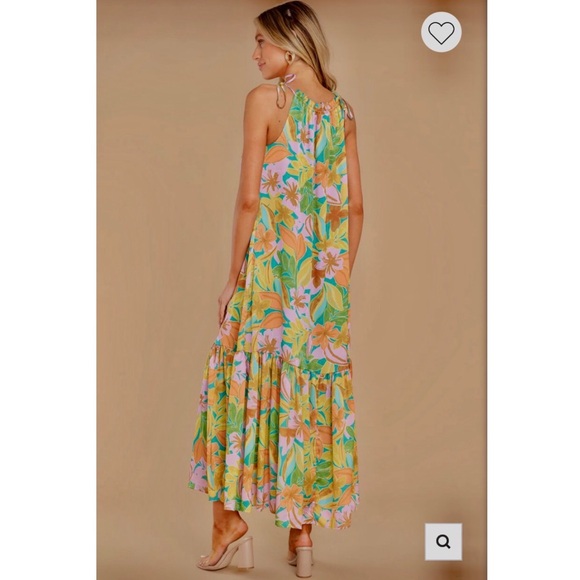 LAROQUE SULLIVAN DRESS IN MALIBU FLORAL COLORFUL SLEEVELESS PULLOVER MAXI DRESS - Picture 5 of 15